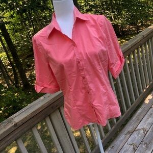 New York & Company Pink Salmon Button Down shirt size medium